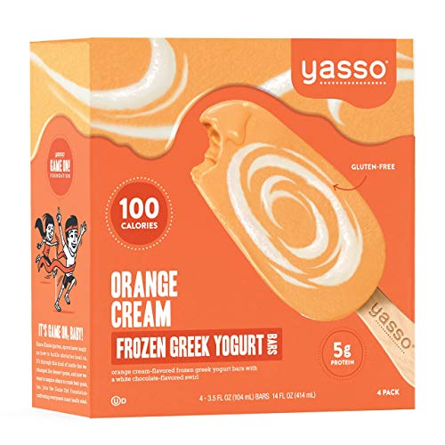 Yasso Frozen Greek Yogurt Bars Orange Cream, 4-Count Box (Case of 8)