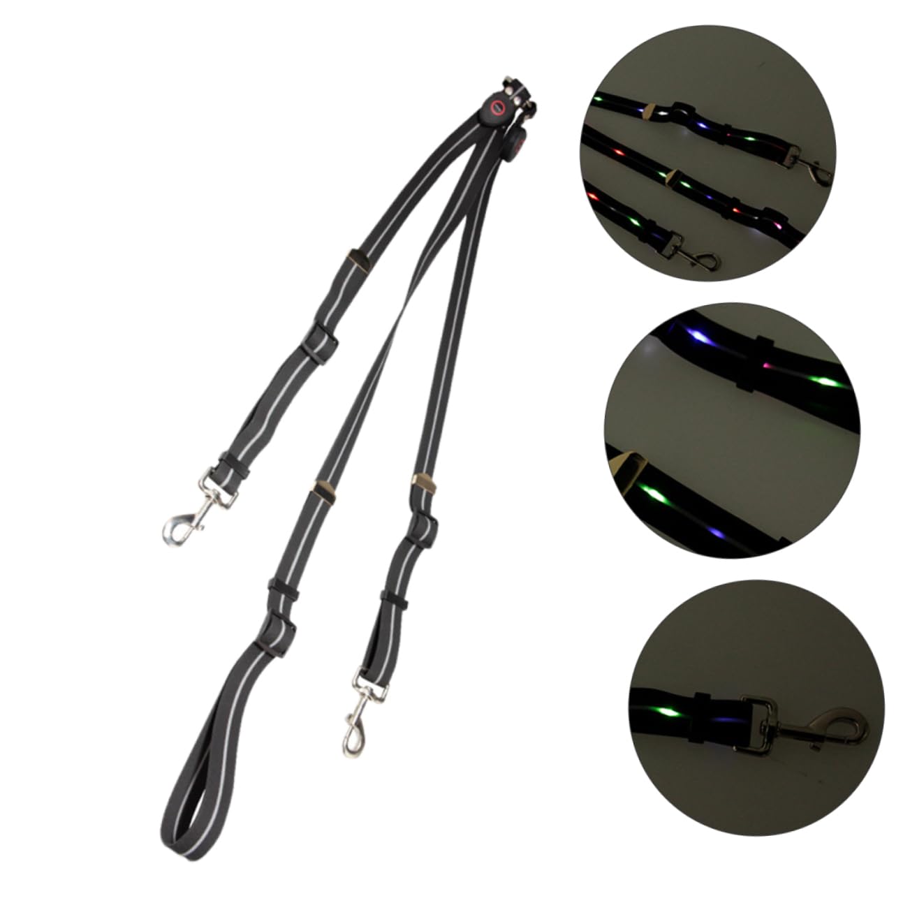 Correa Luminosa LED para Caballo, Pechera de Adiestramiento Negra | Pu y Nylon, Carcasa Abs Smd y Aleación de Aluminio, Ligera y Fiable, para Afición Ecuestre Estilo Aleatorio