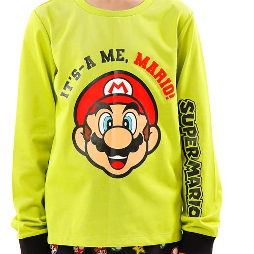 Super Mario Pajamas | Luigi Pajama Set | Gaming Long Sleeve Boys Pajamas | Boys PJs | Sizes 4 To 143