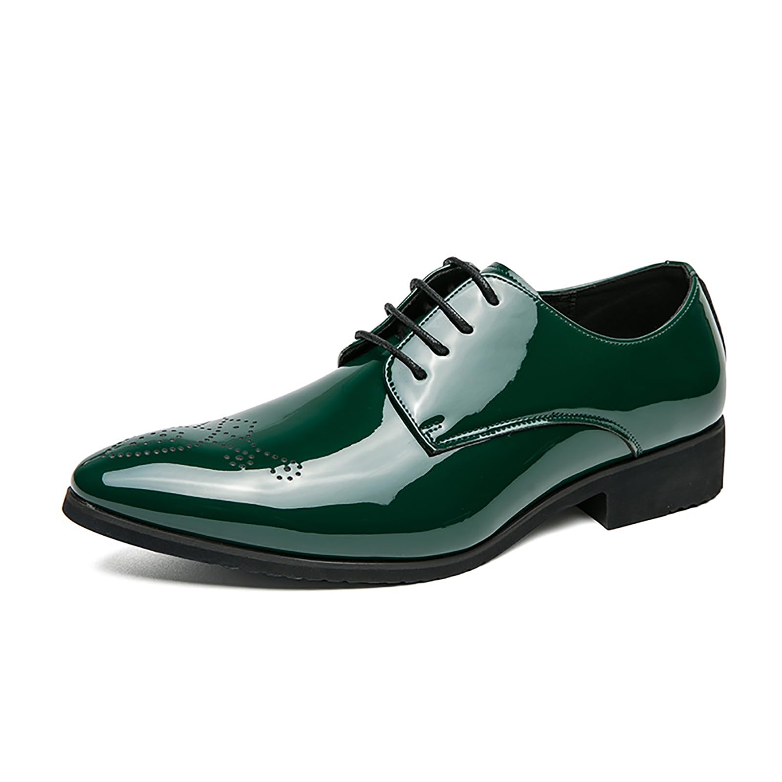 Scarpe Eleganti da Uomo Oxford Scarpe da Uomo in Pelle Verniciata Slip on Mocassini Piatti Scarpe Eleganti da Cerimonia a Punta