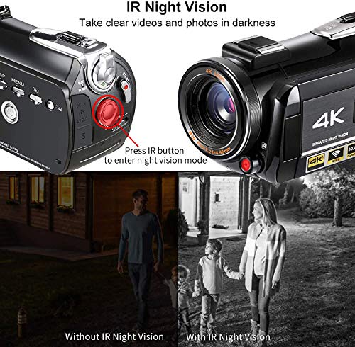 ORDRO Videokamera 4k Camcorder UHD Nachtsicht Vlog Ghost Hunting Kamera Camcorder für YouTube Camcorder mit IR Light… – Bild 4