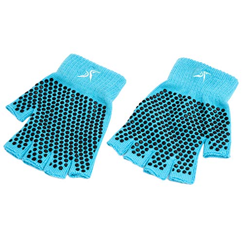 ProsourceFit Grippy Yoga Gloves, Yoga Hand Grips with Firm Fingerless Design, One Size Fits All Yoga Gloves with Grips for Women and Men, Purple