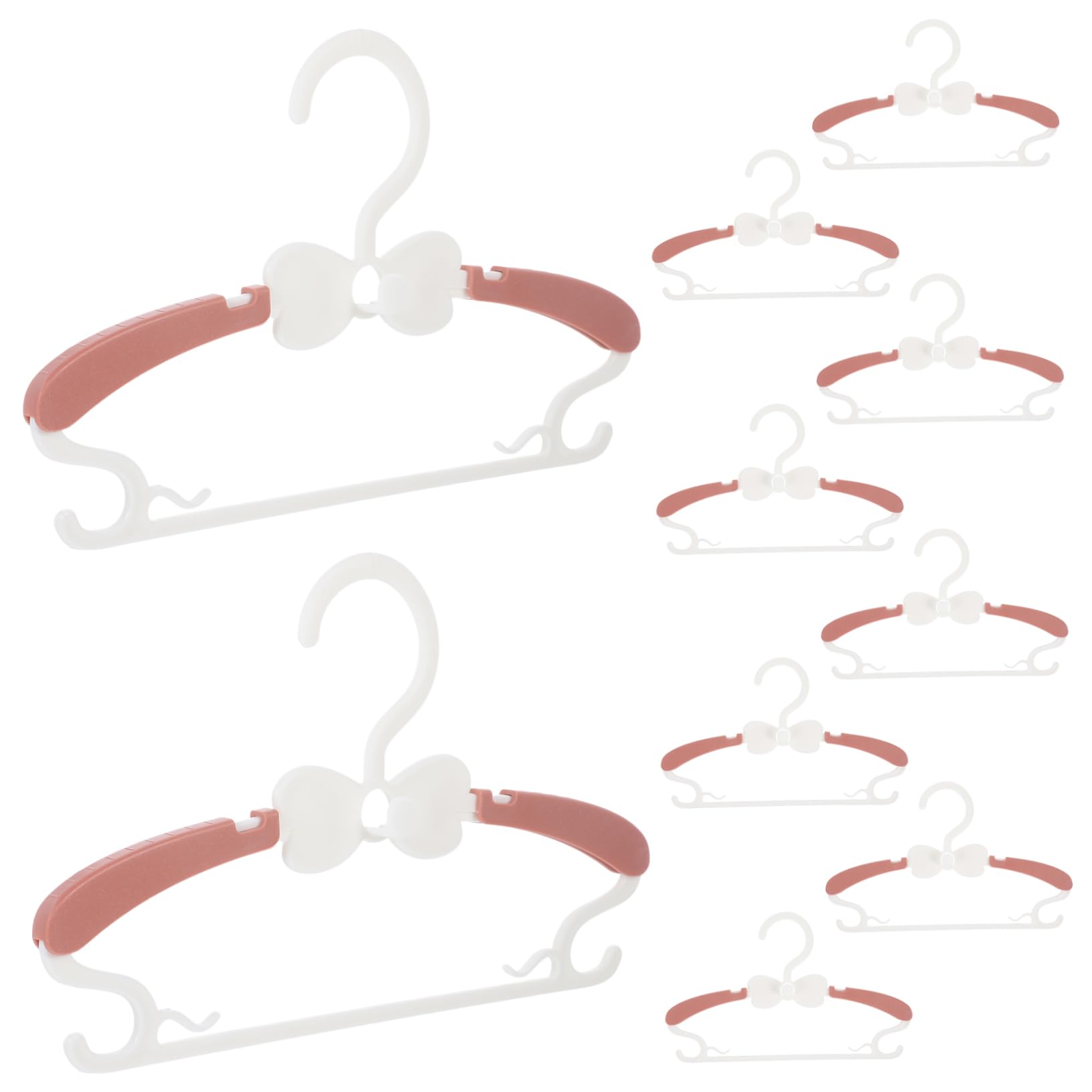 Garneck Kids Hangers 10 Pack of Telescopic Non-Slip Hangers for Baby Kids and Small Adults Soft Pp Material Red