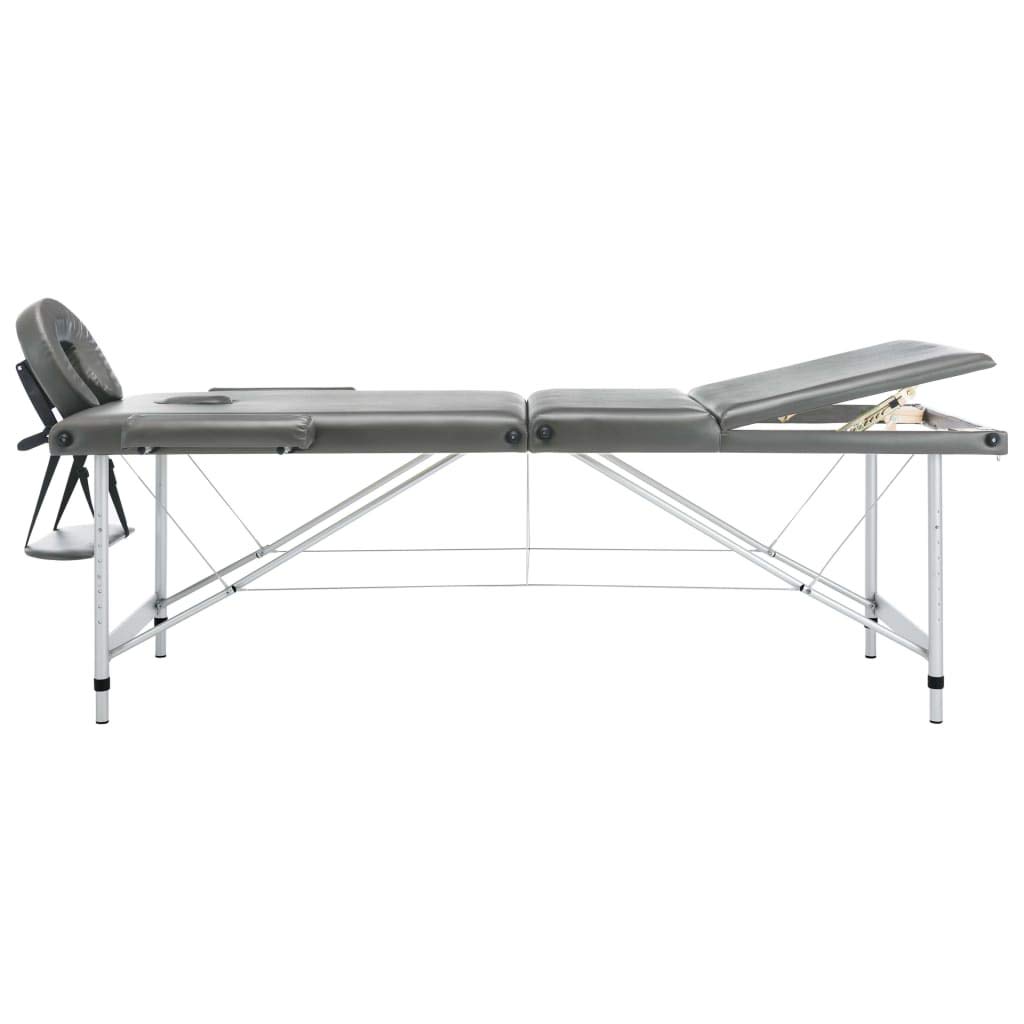 LAPOOH Camilla Masaje 3 Zonas Estructura Aluminio Antracita 186x68 cm, Apoyabrazos Tattoo, Camilla Tattoo, Camilla Estetica, Camilla De Espalda, Cama De Masaje, Mesa De Masaje - SPU:110175