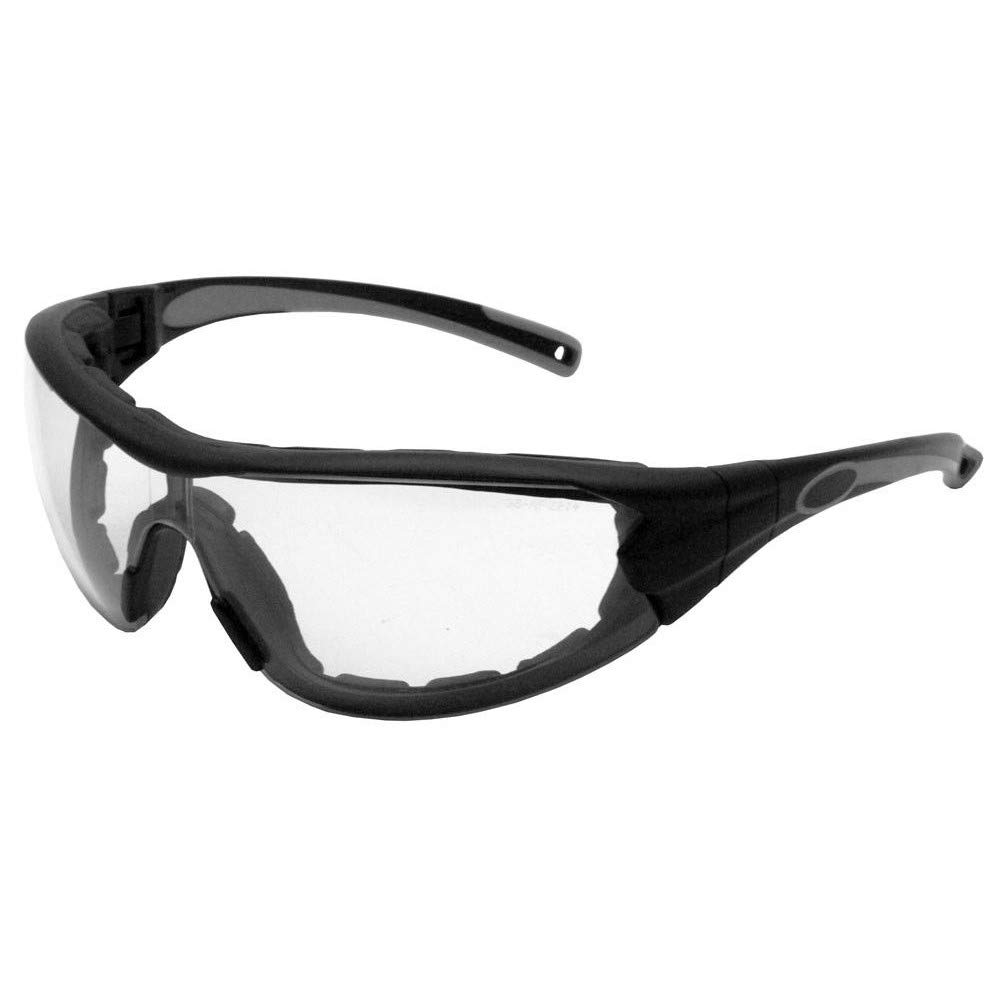 21GB79 Swap Wraparound Hybrid Eye Safety Glasses/Goggles, Clear Anti-Fog Lens, Black Frame with Foam Edge