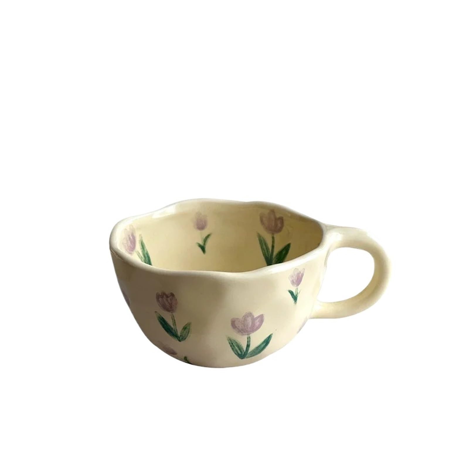 Tazza in Ceramica, Bevanda per la Colazione con Fiocchi d'avena Irregolari, Realizzata a Mano