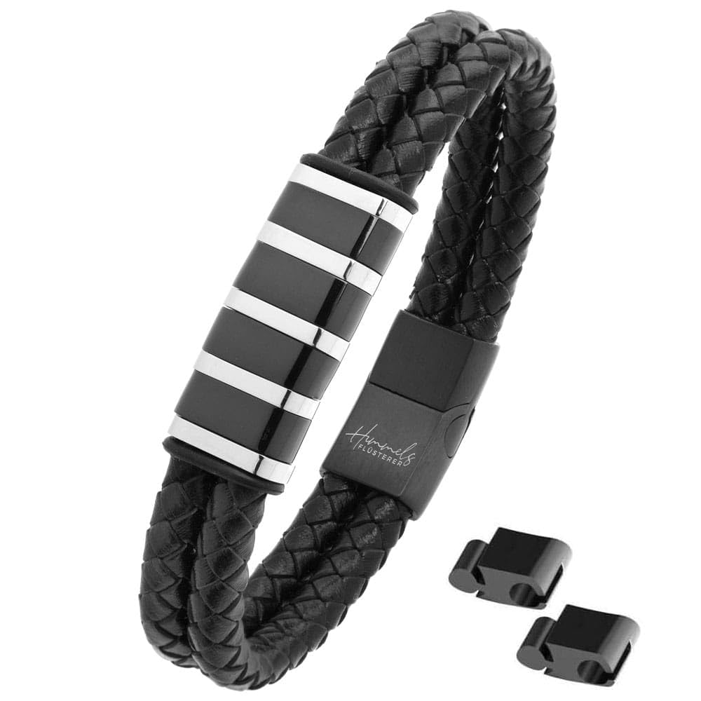 Himmelsflüsterer Herren Armband mit Gravur [ Echtes Leder ] Papa für 4 Namen Lederarmband Herren Armband Herren personalisiert - Armband Herren Leder - Personalisierte Geschenke Männer - Schmuck
