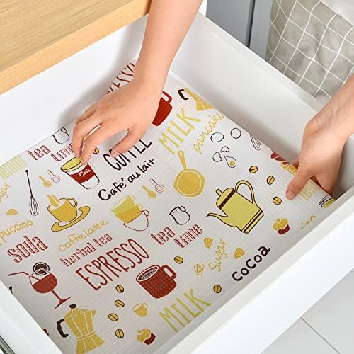 Image of Printing Antibacterial Cabinet pad Household Wardrobe mat Moisture pad Drawer pad Waterproof Non-Slip Paper pad Plastic Anti Slip Kitchen Cupboard Drawer Mat (3, 60 x 300cm)