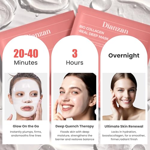 Dianzan Bio-Collagen Real Deep Mask, Deep Moisturizing, Firming, Glowing Glass Skin Mask Travel Essentials & Self Care Gifts for Women, Korean Skin Care 35g x 4ea - Image 5