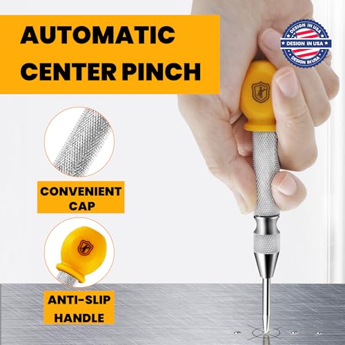 image for Mulwark 5'' Automatic Center Punch Set - Spring Loaded Center Punch fo