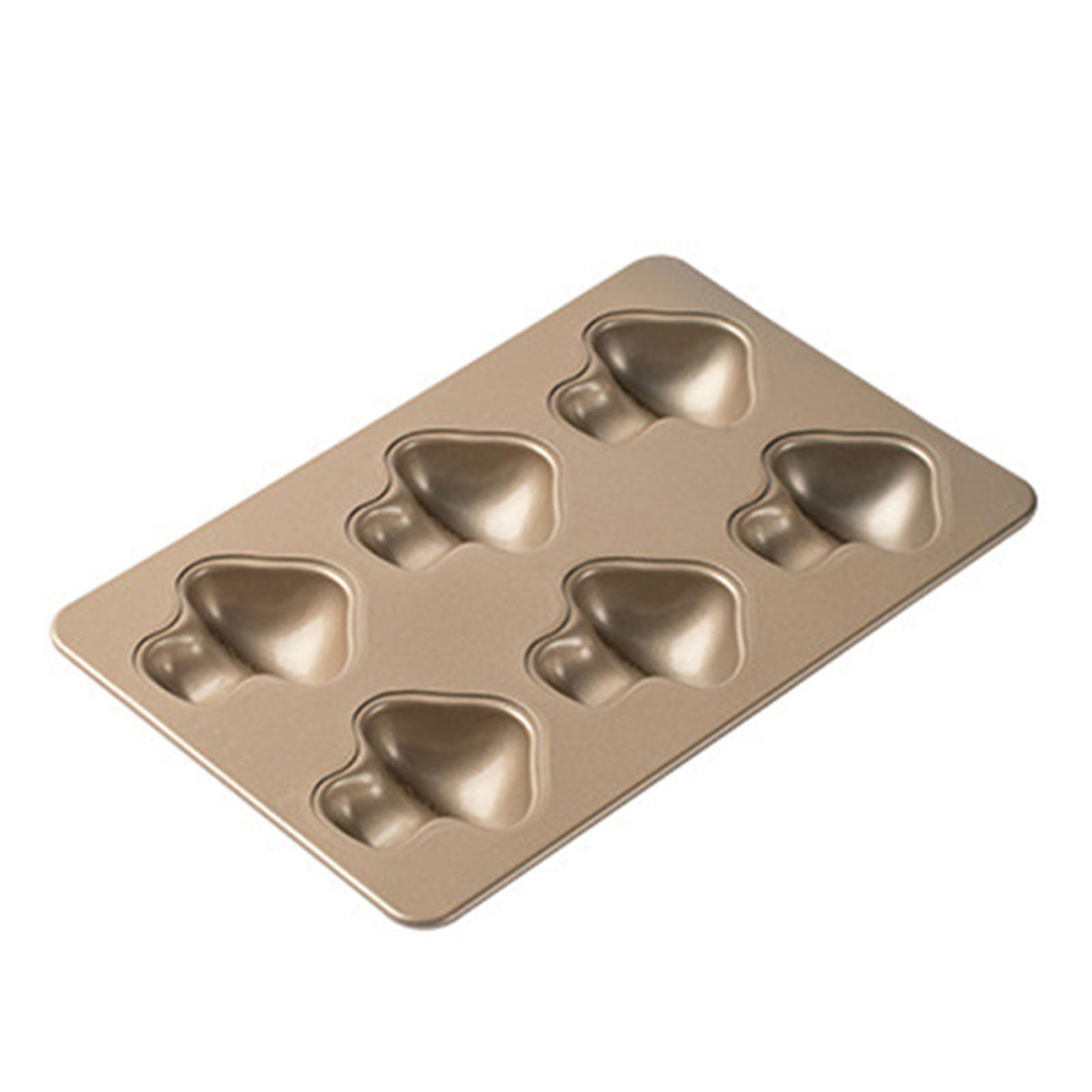 2 moldes antiadherentes para magdalenas, 6 cavidades de chocolate y galletas, acero al carbono para hornear golosinas de horno
