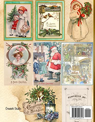 Miniatura 2 de Vintage Christmas Ephemera Collection with Pastel Theme 18 Sheets and Over 120 Pieces for Cut Out and Collage Projects, DIY Cards, Scrapbooking, ...