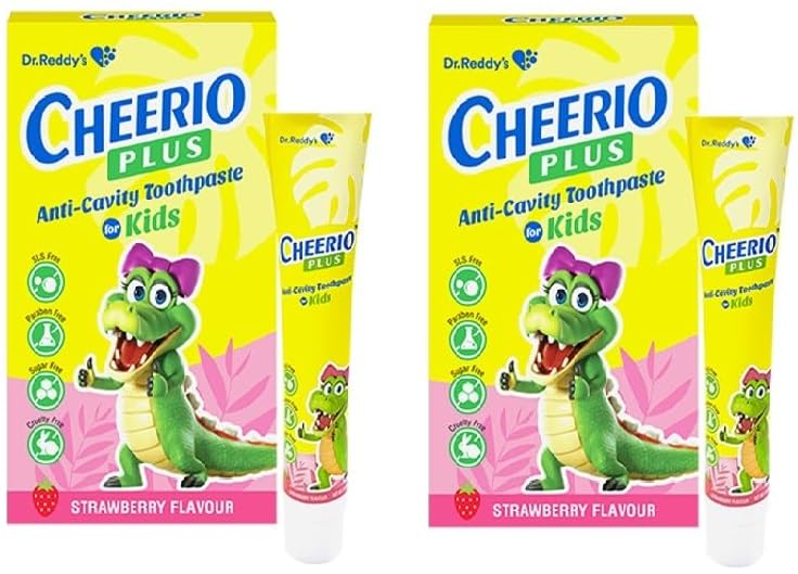 Cheerio Plus Sugar Free Kids Anti Cavity Toothpaste, Strawberry Flavour - 75 gm, Pack Of 2-image-41
