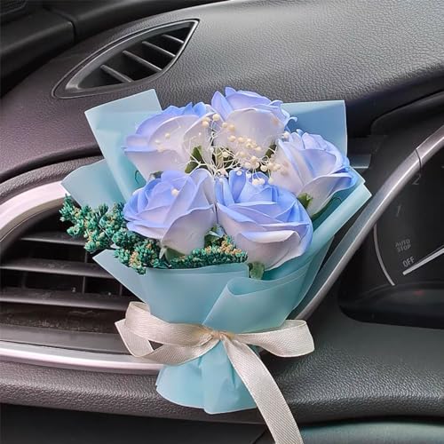 Image of Car Flower Bouquet Air Freshener Vent Clips Mini Bouquet Dried Flower For Car and Household Decoration Car Vent Clip Auto Interior Accessories