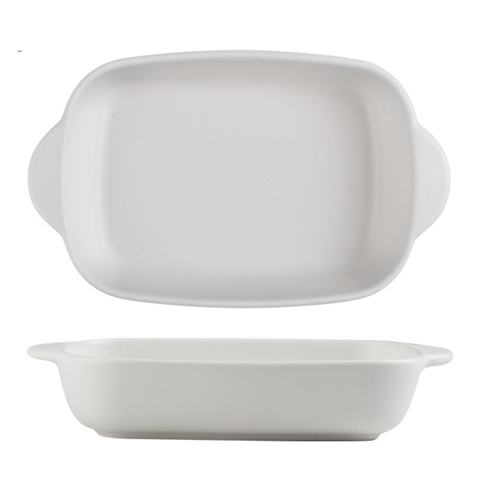 UGCER Ceramic Baking Dish with Double Handles, Series Bake Rectangular Baking Pans Versatile Oven-to-Table Bakeware for Cooking, Lasagna, Casseroles,White