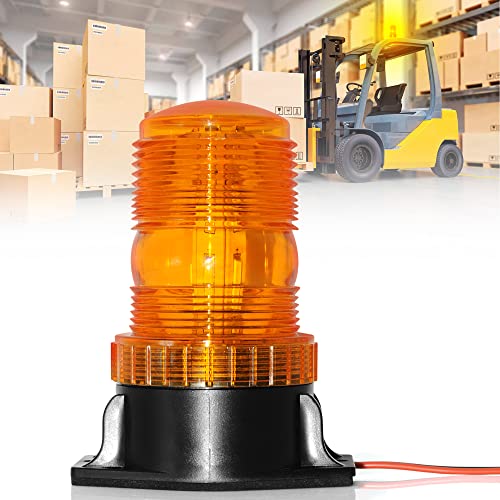 Dinfu Gyrophare LED orange 10-110V lumière stroboscopique d'urgence Attention signalement Ambre...