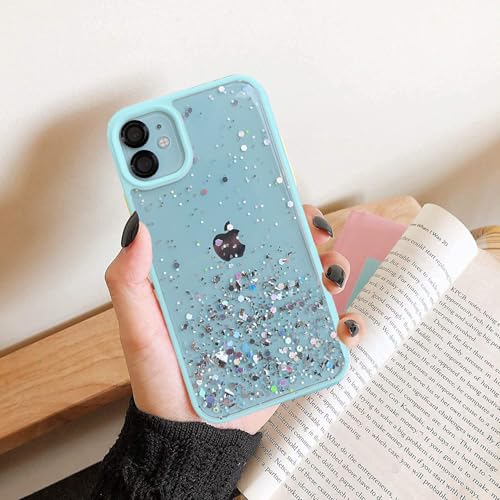 Image of VONZEE Case Compatible with iPhone 11 (6.1 inch), Non Moving Glitter Cover for Girls & Women Soft TPU Shockproof Anti Scratch Drop Protection Cover (Mint Green)