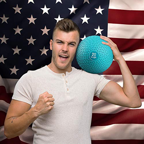 Yes4All Slam Balls 30lbs for Strength and Crossfit Workout – Slam Medicine Ball, Trendy Teal (LBK8)