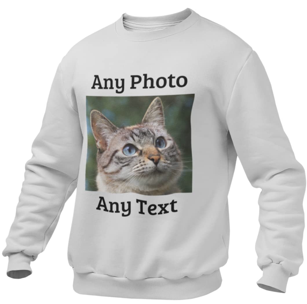 Yourdesign Unisex B Personalised Sweatshirts In Grey - Your Photos, Text Or Logo | Printed Using Dtg Direct To Garment Kornit Printers With Toxic Free Vegan Inks