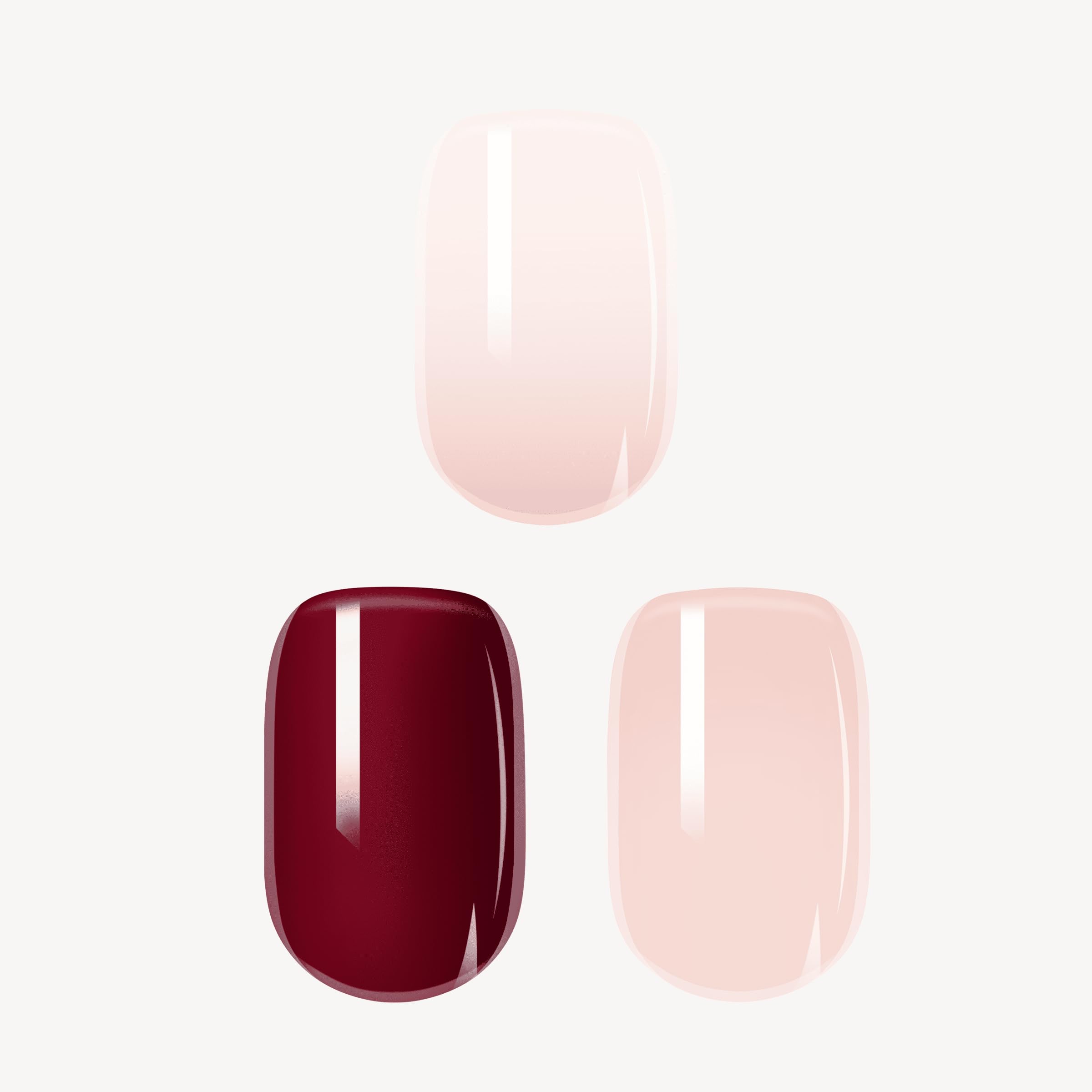 DOONAILS Press-On Nails 3×30 Stück – Favorit Color Set: Babyboomer, Latte & Love Paris – Soft Gel, Short Square, Full-Cover Nägel zum Aufkleben in Salonqualität