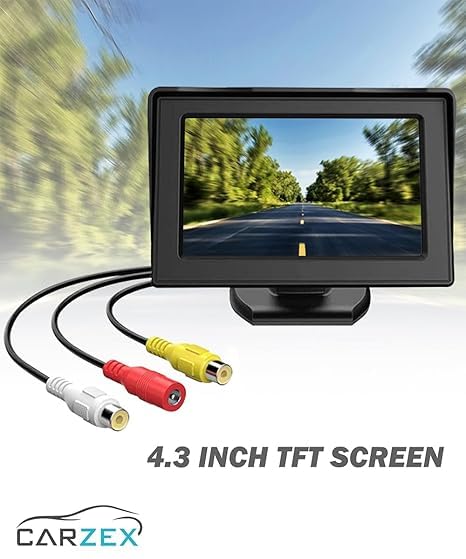 Image of Carzex 4.3 Inch Universal TFT LCD Monitor Display for Car Dashboard Screen Rear View Monitor Only for Reverse Parking Camera (4.3 INCH Screen ONLY)