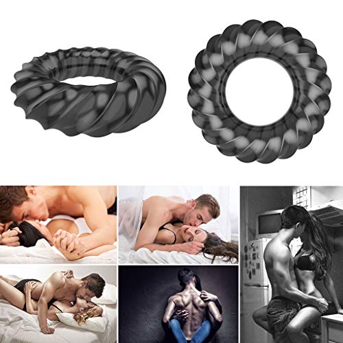 Verzögerung Ejakulation Penis Ring Cock Erweiterung Ring Penis Sleeve Klitoris Stimulator Wiederverwendbare Sex Spielzeug für Männer Extender Schwarz
