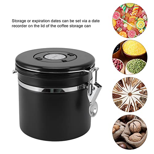 Recipiente de café doméstico de acero inoxidable y tarro hermético negro 5