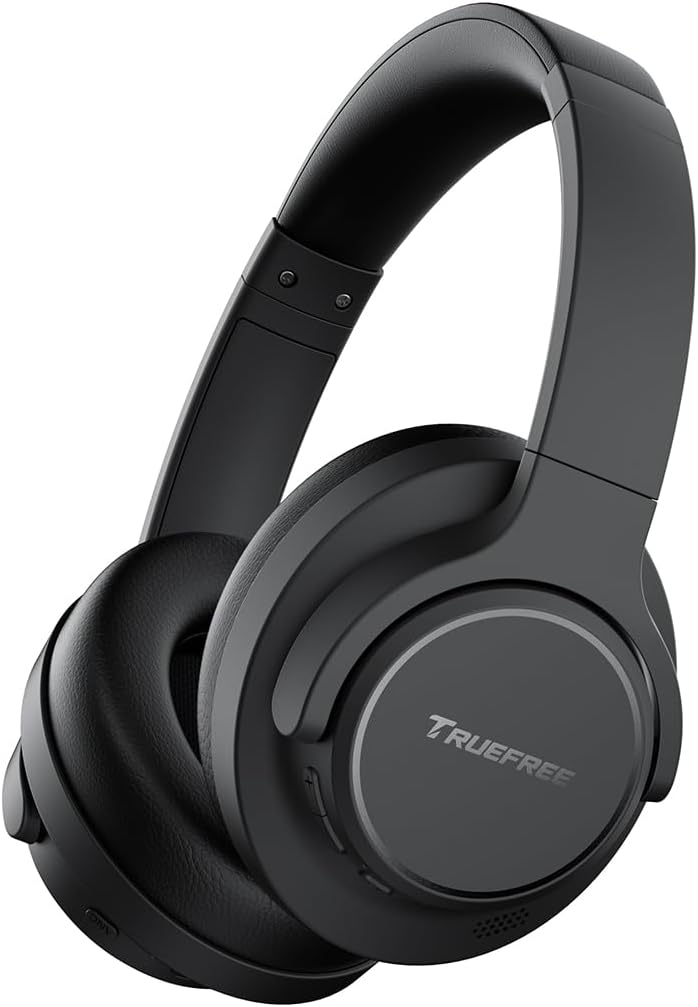 TRUEFREE Over Ear Wireless Headphones, Bluetooth 6.0 Hybrid Active Noise Cancelling Headphones, 125H Playtime, 40mm Driver, Deep Bass, Transparency Mode, Multipoint Connection & App Customize EQ