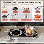 Electric Cooktop, Dual 2200 Watts Infrared Burner, 2 Burner Electric Hot Plate for Cooking, Knob Control Countertop & Built-in Ceramic Cooktop, Overheat Protection Cooktop for Dorm, Kitchen - Image 3