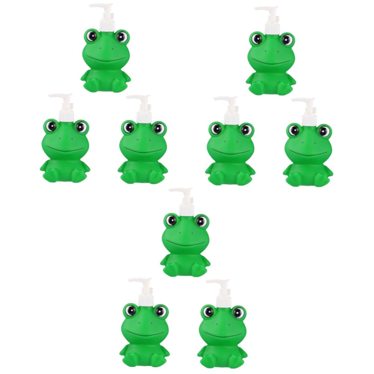 PRETYZOOM 3pezzi Dispenser Per Lozione Per Ragazzo Ragazza Forma Di Rana Verde Bottiglia Pressione Multifunzionale Da Contenitore Per Shampoo e Sapone Facile Da Riempire e Pulire Design