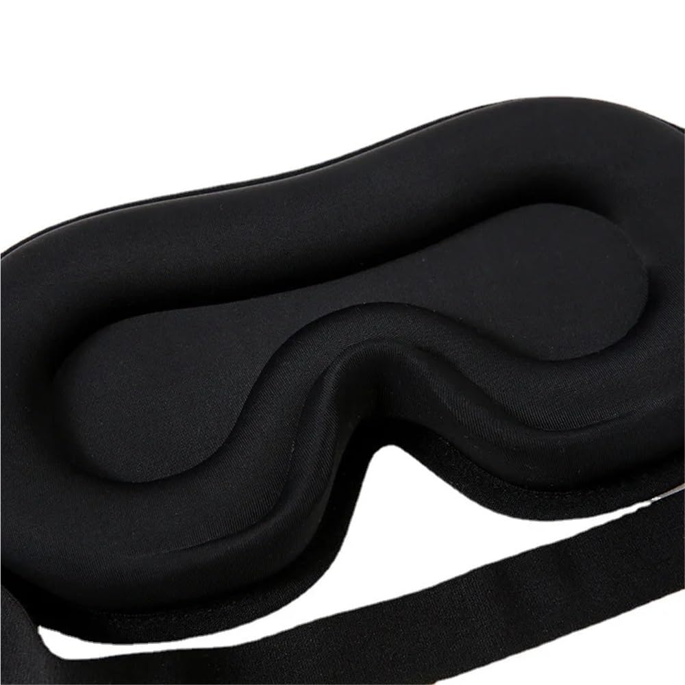 Antifaz para dormir con luz 3D, espuma viscoelástica, antifaz de seda para dormir para mujeres y hombres, máscara para dormir, sombra de ojos, ayuda para dormir (negro2)