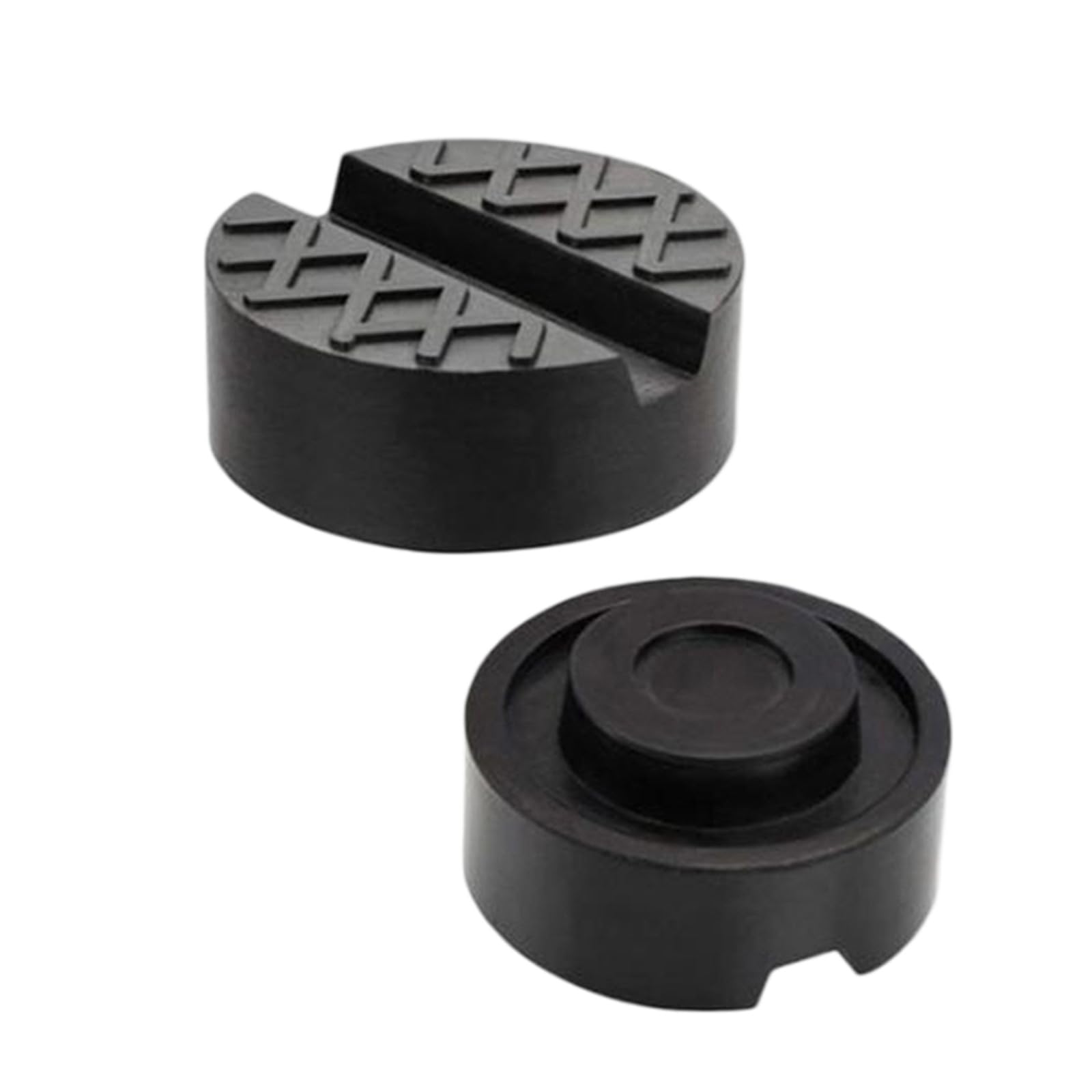 Lift Point Rubber Pads, Two Block Styles with Textured Grip Finish for Floor Lift Tool Buffer During Routine Garage Work and Storage Pad Rubber Pad Floor Lifting Point Slotted Vehicle