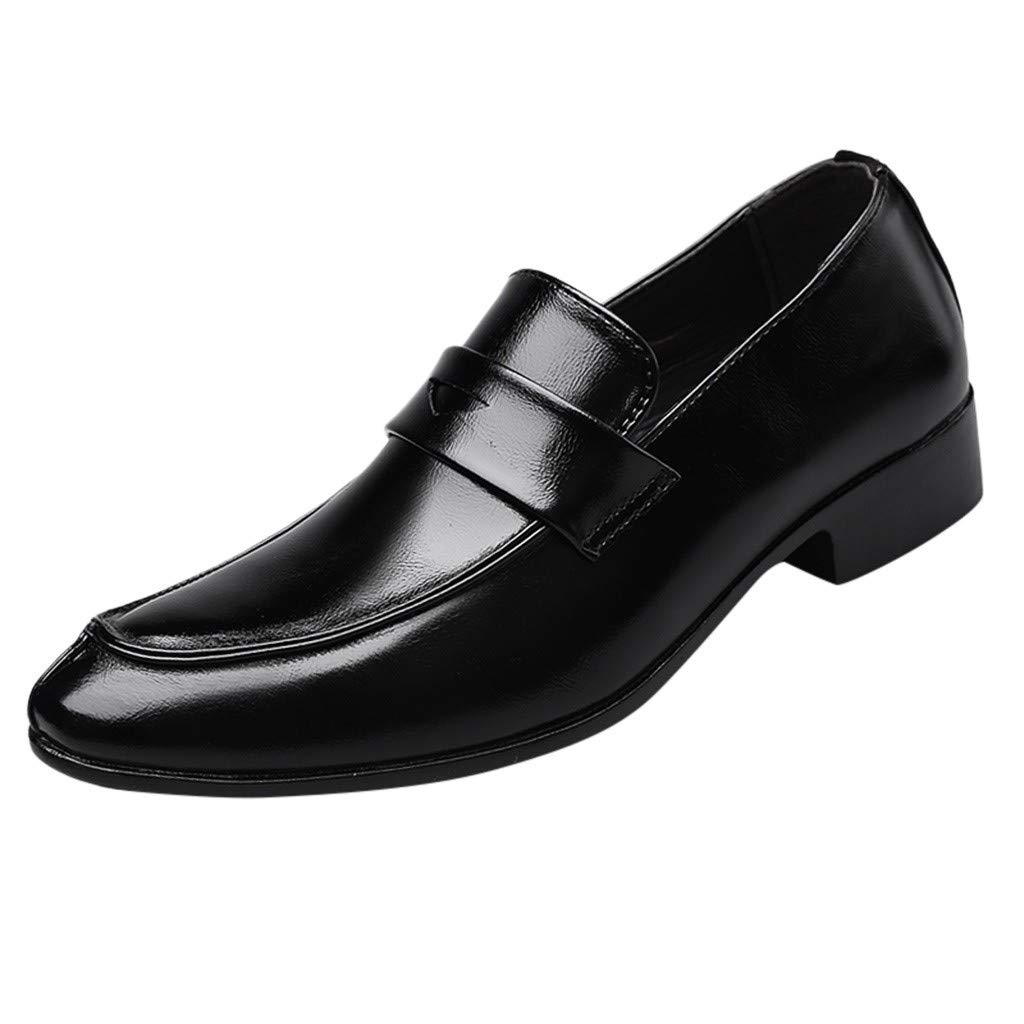 Mocasines de piel sintética para hombre, anchos, formales, zapatos de vestir, zapatos de traje, zapatos de punta puntiaguda, zapatos de negocios, suela baja, mocasines suaves y cómodos para uso diario