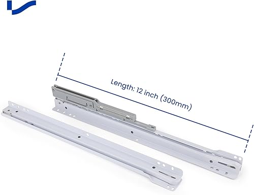 Miniatura 3 de Diapositivas de cajón de cierre suave de 12 pulgadas, reemplazo de 1 par LONTAN estilo europeo, kit de rieles y rieles de acero para gabinetes,
