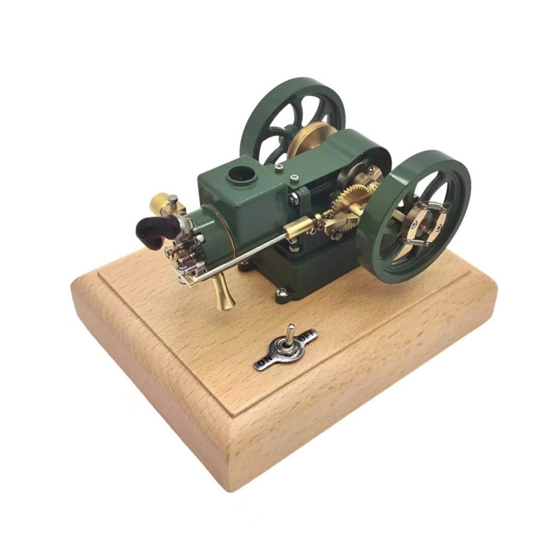 Joytopiaminds Mini-Dampfmaschinenmodell, 1,6-cm³-Viertakt-Benzinmotor im Vintage-Stil, horizontal, wassergekühlt, mit drehzahlbegrenzendem Schwungrad, Physik-Experimentierspielzeug für Erwachsene