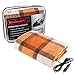 Stalwart 75-BP1011 Electric Blanket-Heated 12V Polar Fleece Travel Throw for Car, Truck & RV-for Cold Weather, Tailgating & Emergency Kit (Orange)