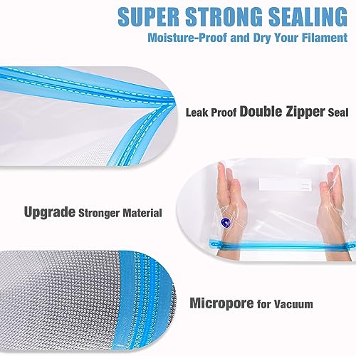 Image of OVV3D Filament Storage Bags Kit 66pcs, 3D Printer Filament Storage 30 Bags Vacuum Sealed Kit with 30pcs Desiccant, Hand Pump, Perfect for 3D Filament Storage or Using After Filament Dryer Box