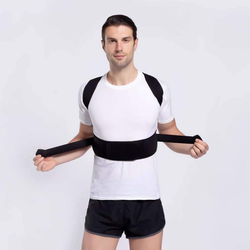 Bene Correttore Posturale - Fascia Posturale Spalle e Schiena per Donna e Uomo, Regolabile Traspirante Tutore Posturale Spalle Busto Supporto Unisex, Black, S