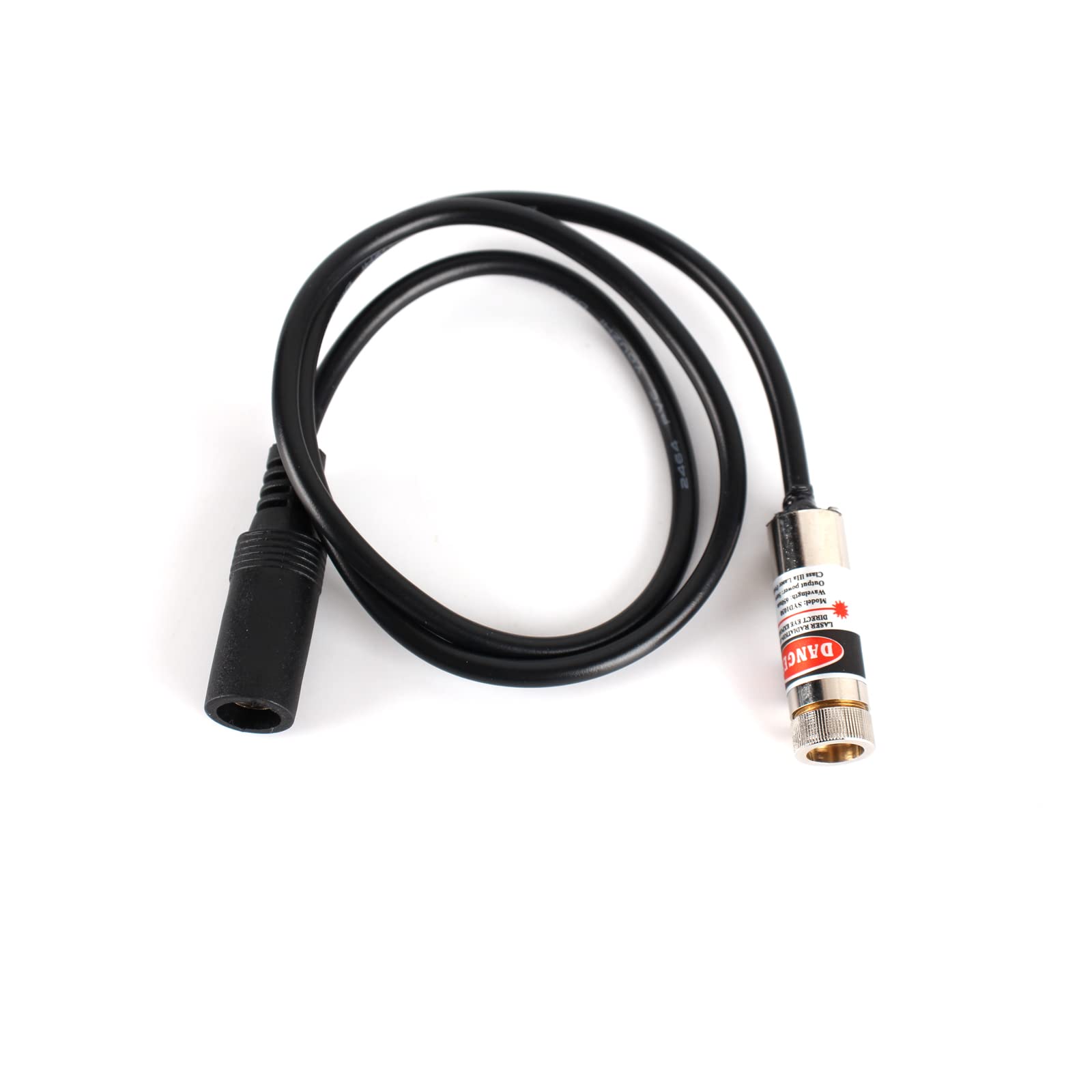 BEITESI 650nm red line laser module industrial laser module adjustable focus line length 19.7″ DC plug diameter 10mm (cross-1pack)