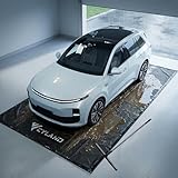 CYLAND 8'6' x 20' Garage Floor Containment Mat, Heavy Duty Oil Drip & Mud Protector, Easy-to-Clean Waterproof Car Mat for Spring Cleaning, Durable PVC Garage Floor Sealer Alternative for SUVs