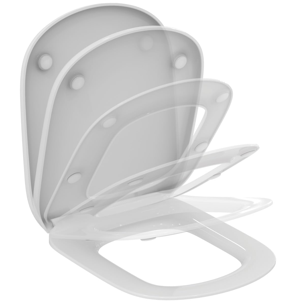 TESI T352901 - Asiento para inodoro con cierre amortiguado, color blanco