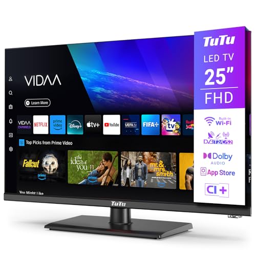 TuTu Smart TV 25 Pollici (64 cm) Full HD LED Televisori con Wi-Fi, Triplo Tuner...