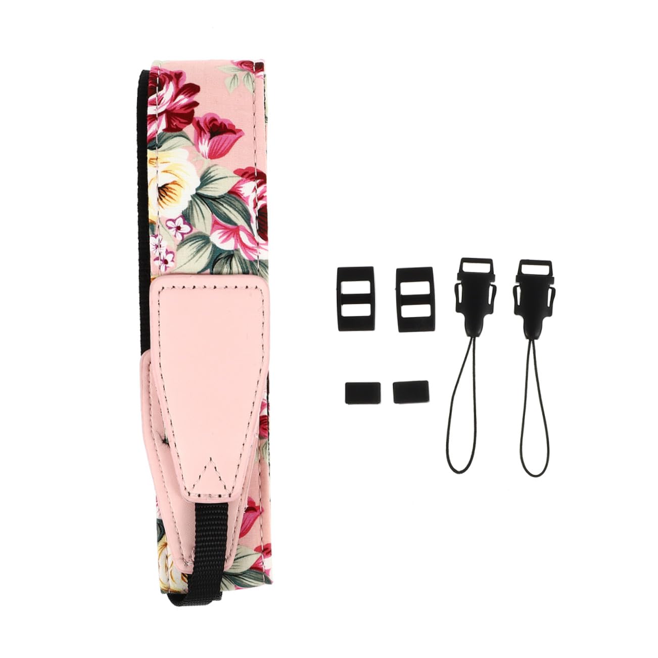 Verstellbarer Ukulelengurt aus Nylon mit Haken, Weihnachten Party, Rosa
