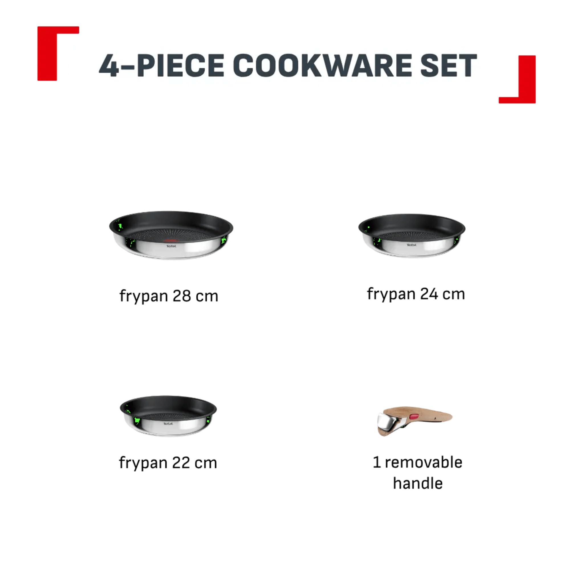 Tefal INGENIO COMFORT MAX ON, set 4P,P22/24/28