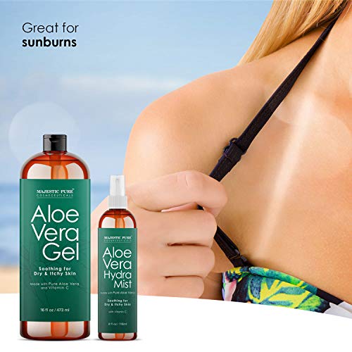 Majestic Pure 850000192379 Aloe Vera Gel And Mist Super Combo - 16 Oz Gel And 4 Oz Hydra Spray - 100 Percent Pure And Natural Cold Pressed Aloe Vera For Hair Growth, Face thumb #2