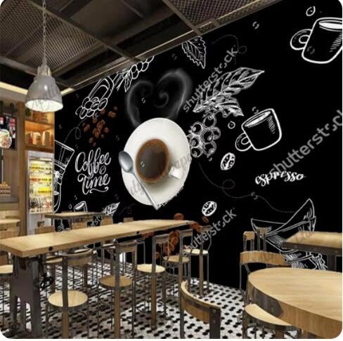 Papier peint café mural pour sublimer un restaurant et réchauffer l'ambiance