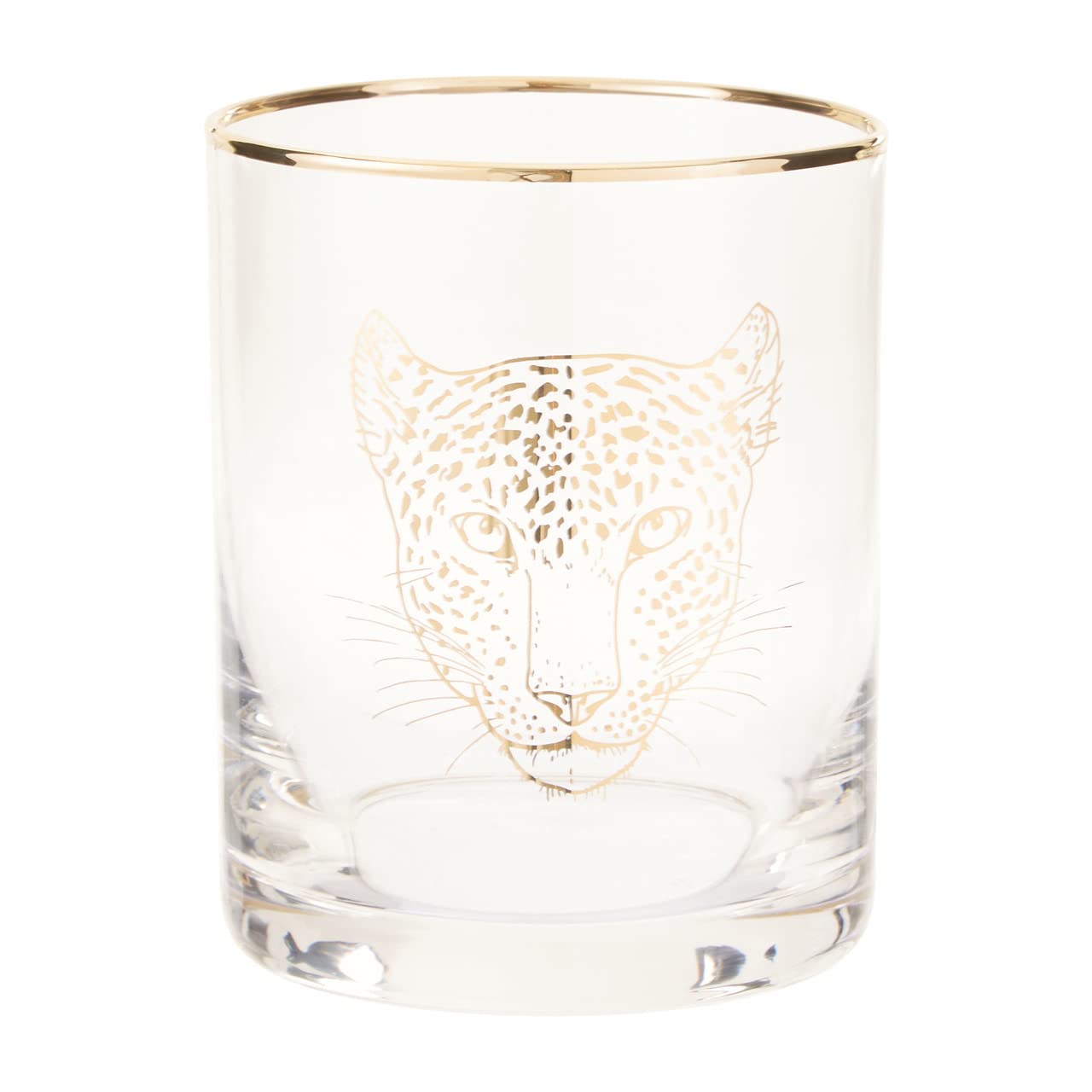 Premier Gold Housewares Leopard Tumbler, Drinking Glasses, Tumblers Set, Tumbler Glasses, Water Glass, Glass Tumblers, Rock Glasses, Glass, W8 X D8 X H10cm, Glass