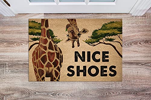 TIANTURNM Fussmatte Aussen Haustür Fußabtreter Giraffe Fußmatte - Schöne Schuhe Fußmatte...