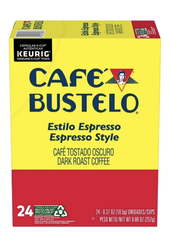 Café Bustelo Dark Roast Coffee, 24 Count Keurig K-Cup Pods (Pack of 2)