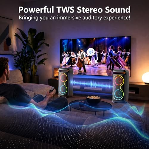 Image of JYX Karaoke Machine for Adults, 24 inch Big Portable Bluetooth Speaker for Adults with RGB Light PA System Treble & Bass 500W, Support TWS /USB /AUX /TF Card /REC, for Home Party Outdoors
